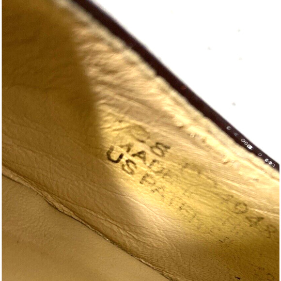 Cole Haan 9B Carma OT Air Purple Patent Metallic Leather Pump Peep Toe Shoes - Picture 9 of 12